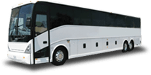 a plain white charter bus